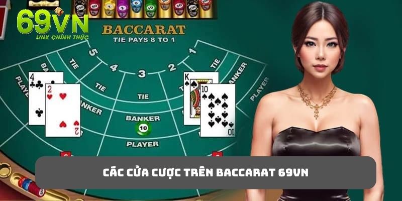 Baccarat 69VN cung cấp 3 cửa cược để người chơi lựa chọn